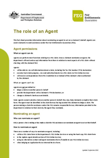 13 The role of an Agent factsheet.pdf