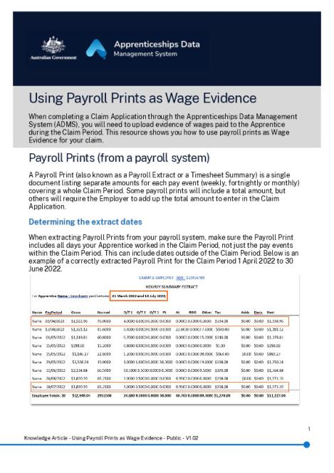 Knowledge Article - Using Payroll Prints as Wage Evidence - Public - V1.02.pdf