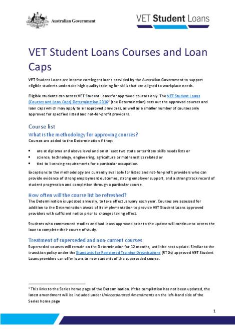 VET Student Loans Courses and Loan Caps.pdf
