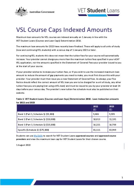 VSL Course Caps Indexed Amounts - Students.pdf