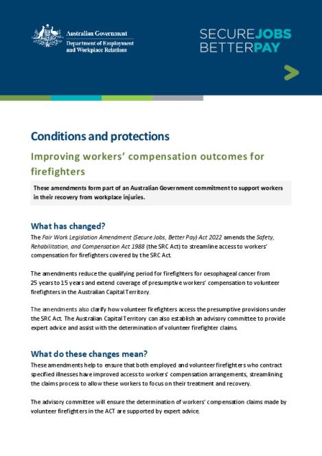 Workplace conditions and protections - Improving workers compensation outcomes for firefighters.pdf