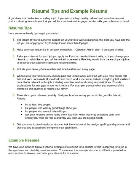 Résumé Tips and Example Résumé.pdf