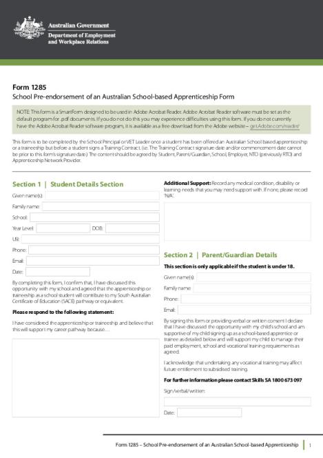 1285 - School Pre-endorsement Form - Apr 2023.pdf
