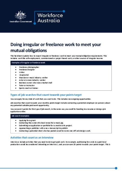 FINAL Irregular and freelance work factsheet.pdf