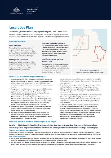 Townsville (incl Mt Isa) - Local Jobs Plan - June 2023.pdf