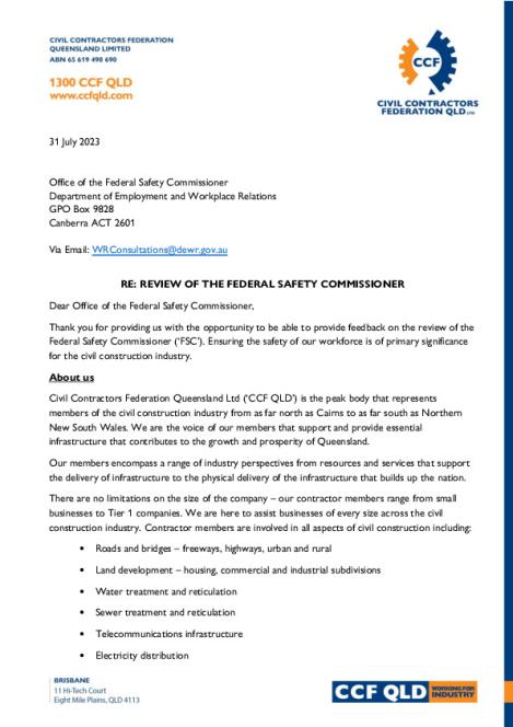 Civil Contractors Federation QLD Submission - 31 July 2023.pdf