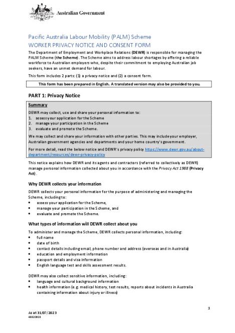 PALM Scheme Worker Privacy Notice and Consent form.pdf