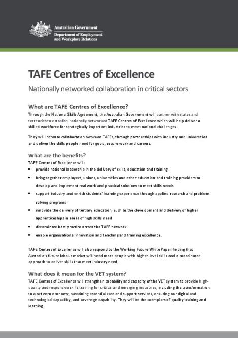 D23 4460182  231016 FINAL O CONNOR Fact Sheet_NSA - Centres of Excellence.pdf