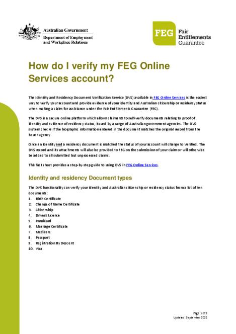 How do I verify my online services account factsheet.pdf