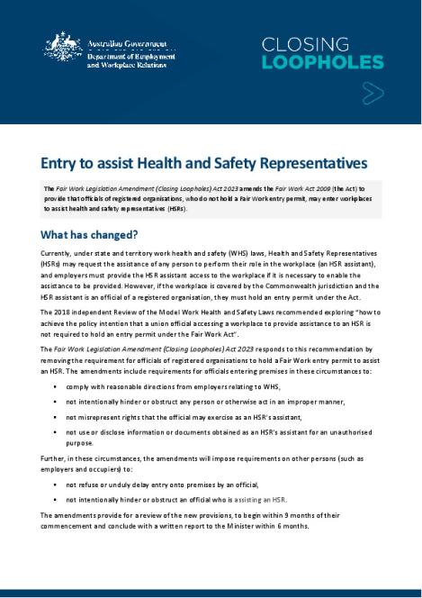 7. Entry to assist Health and Safety Representatives.pdf