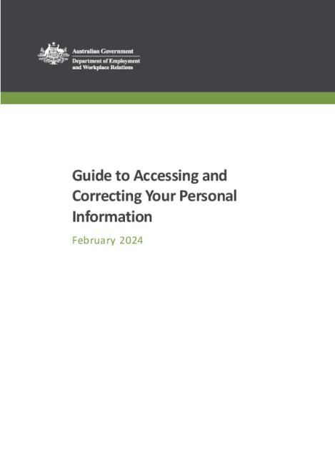 DEWR Guide to accessing and correcting personal information.pdf