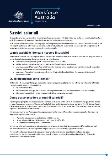 Wage Subsidies Employer Factsheet_Italian.pdf