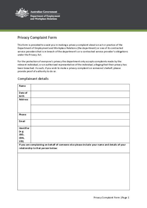 DEWR Privacy Complaints Form.pdf
