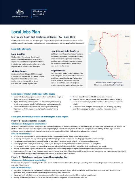 Murray and South East SA - Local Jobs Plan - April 2025.pdf