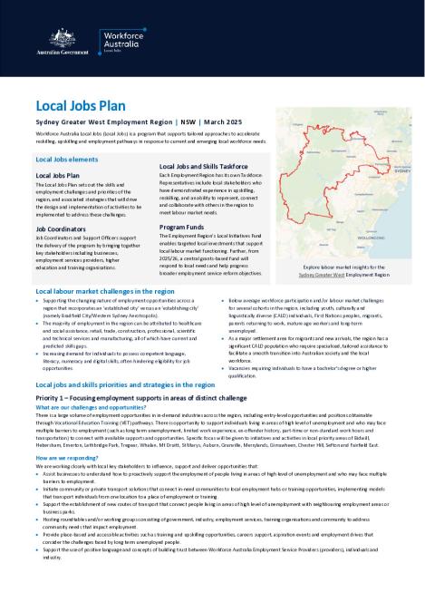 Sydney Greater West - Local Jobs Plan - March 2025.pdf