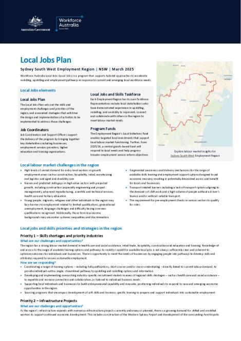 Sydney South West - Local Jobs Plan - March 2025.pdf