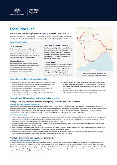 Western Melbourne - Local Jobs Plan - March 2025.pdf
