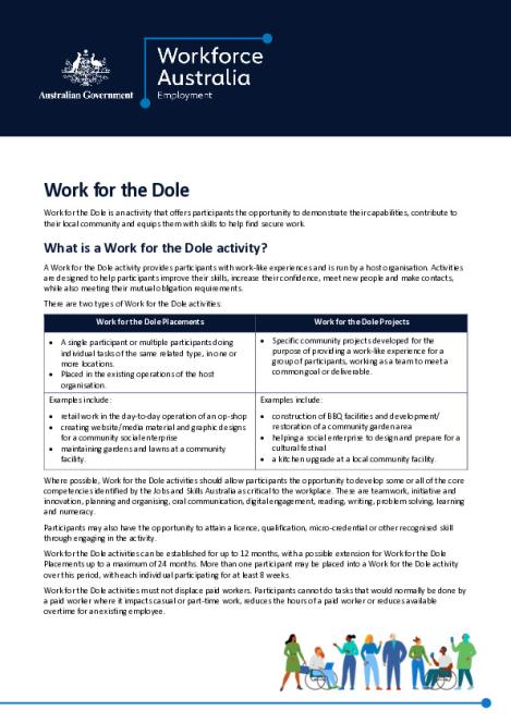 Work for the Dole General Fact Sheet.PDF