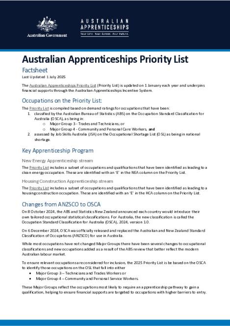 Australian Apprenticeships Priority List Factsheet 1 July 2025.pdf