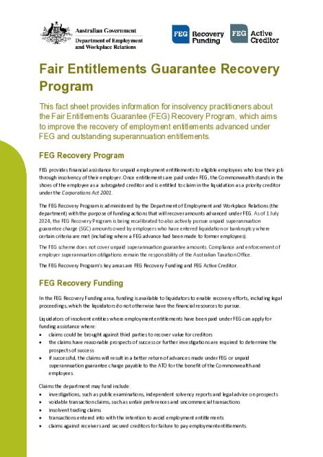 FEG Fair Entitlements Guarantee Recovery Program factsheet (May 2025).pdf