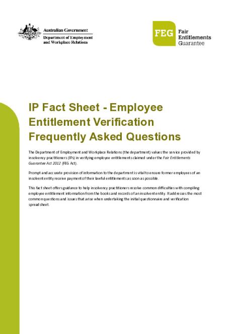 IP Fact Sheet - Employee Entitlement Verification Frequently Asked Questions (July 2025).pdf