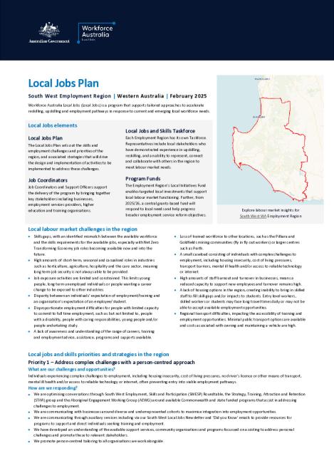 South West WA - Local Jobs Plan - February 2025.pdf