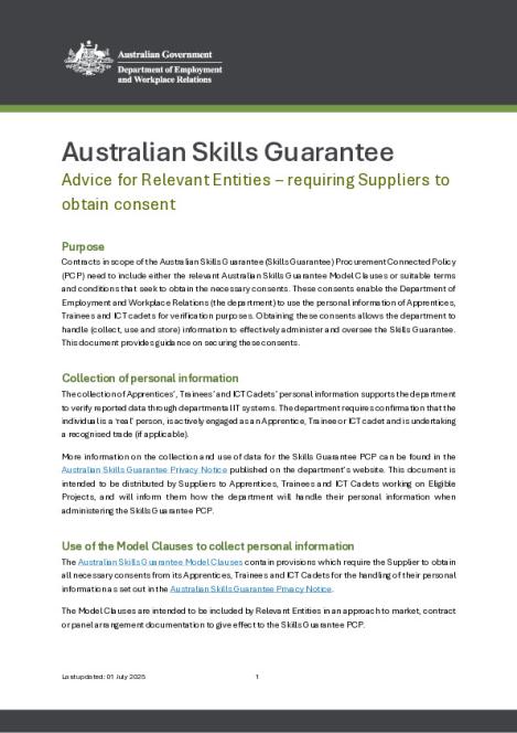 Advice for Relevant Entities - requiring Suppliers to obtain consent v1.2.pdf