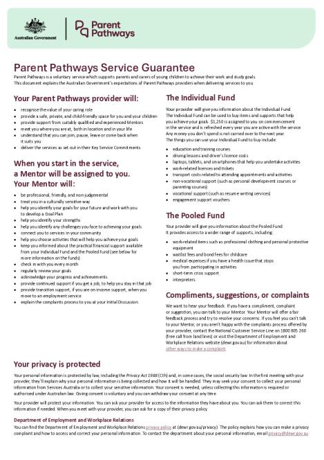 Service Guarantee - Department of Employment and Workplace Relations ...