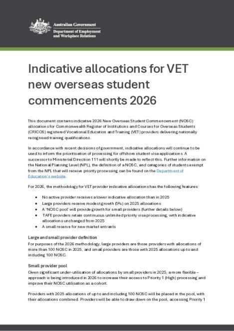 Indicative allocations for VET new overseas student commencements 2026.pdf