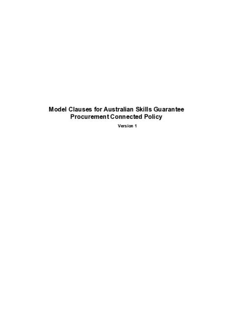 Model Clauses for Australian Skills Guarantee Procurement Connected Policy - Version 1.pdf