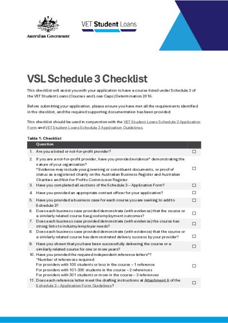 VSL Schedule 3 Application Checklist.pdf