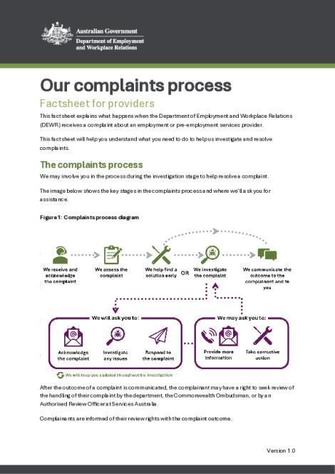 Complaints service factsheet for providers.pdf