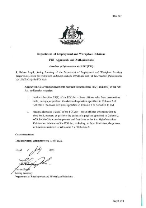 D22-027 - DEWR FOI Approvals and Authorisations.pdf