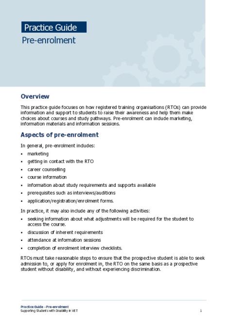 Practice Guide - Pre-enrolment.pdf