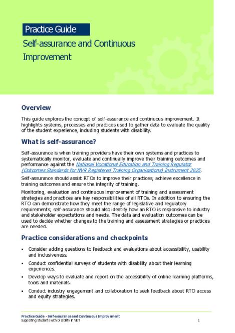 Practice Guide - Self-assurance and Continuous Improvement.pdf