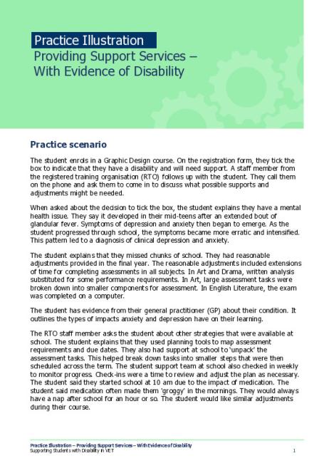 Practice Illustration - Providing Support Services - With Evidence of Disability.pdf