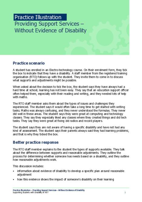 Practice Illustration - Providing Support Services - Without Evidence of Disability.pdf
