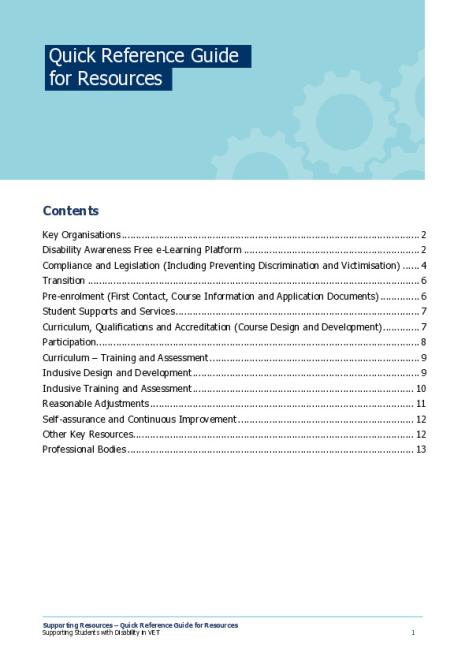 Supporting Resources - Quick Reference Guide for Resources.pdf