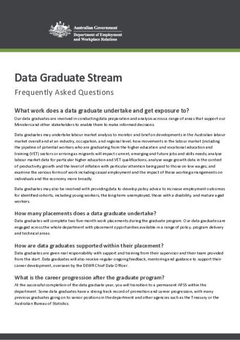 DEWR Graduate Program - Data Stream FAQ .pdf