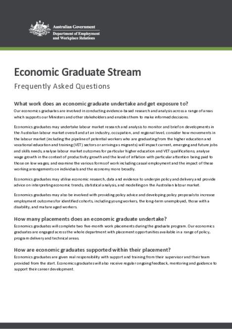 DEWR Graduate Program - Economic Stream FAQ (1).pdf