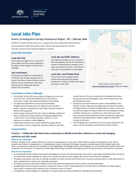Darwin (including Alice Springs) - Local Jobs Plan - October 2025 - FINAL.pdf