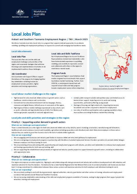 Hobart and Southern Tasmania - Local Jobs Plan March 2025 - FINAL.pdf