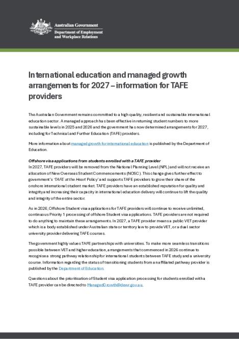 Factsheet - Managed Growth 2027 and TAFE Providers.pdf