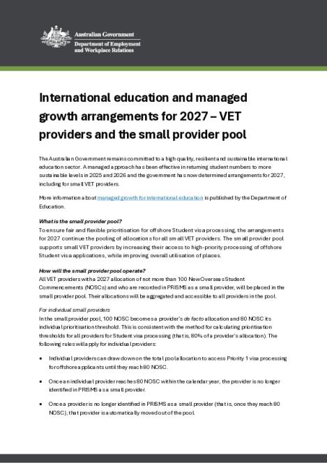 Factsheet - Managed Growth 2027 and VET Small Provider Pool.pdf