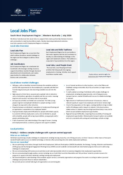 South West WA - Local Jobs Plan - July 2026 - Final.pdf