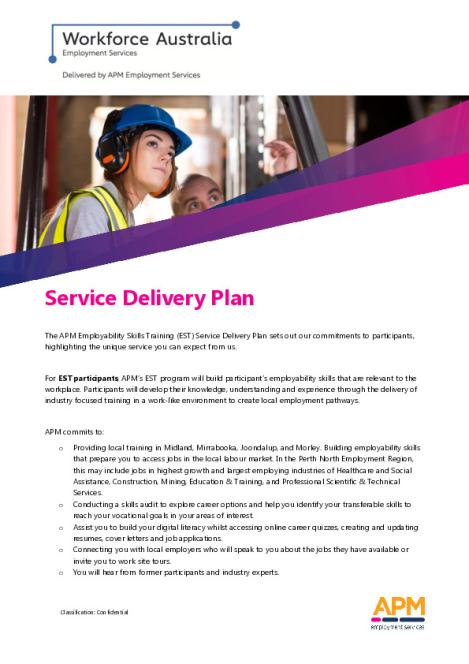 EST Service Delivery Plan - WA - Perth North - Serendipity (WA) Pty Ltd (APM) (Participant).pdf
