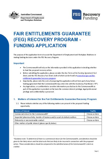 Jul 2026 - FEG Recovery Program Funding Application.pdf