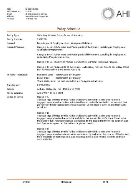 VW Group Personal Accident Insurance for Participants - Policy Schedule 2026-27.pdf