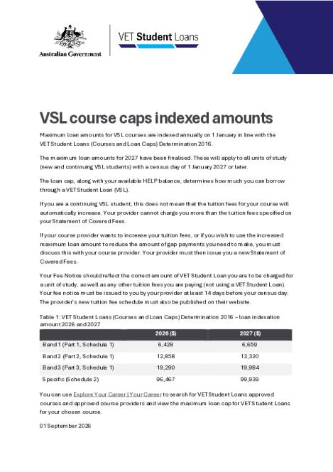 Attachment B - Students - VSL course caps indexed amounts.pdf