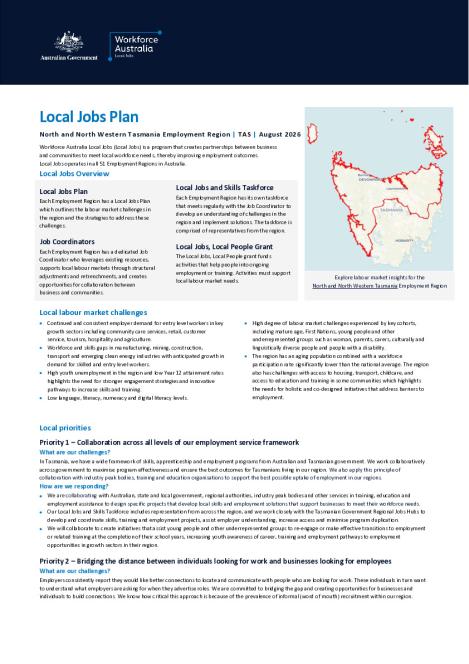 Local Jobs Plan - North and North West Tasmania - August 2026.pdf